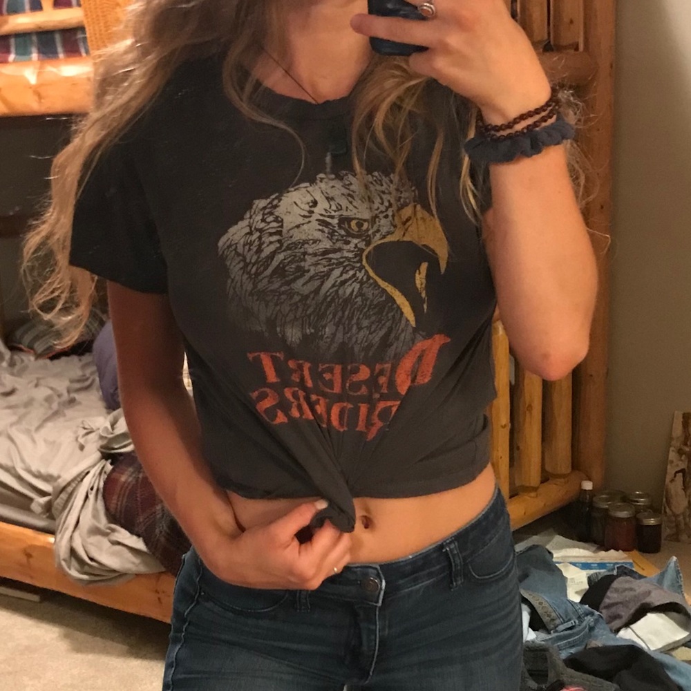 Pacsun LA hearts graphic tee crop top shirt size S